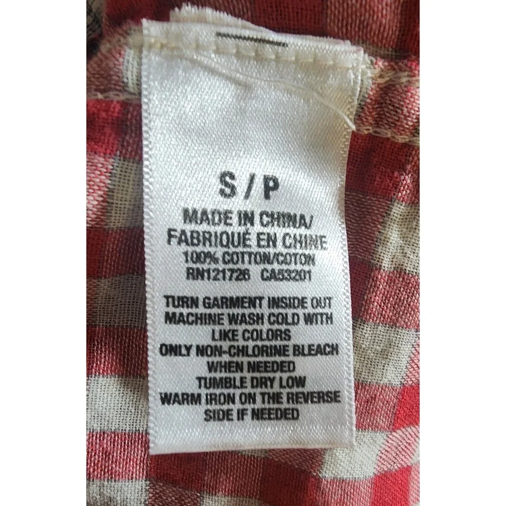 Aeropostale Shirt Womens Small Long Sleeve Red Plaid Checkered Soft Pocket - Picture 6 of 7